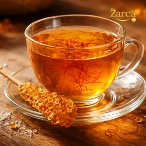 دستور دم‌کرده زعفران ناشتا با نبات برای صبحانه طلایی