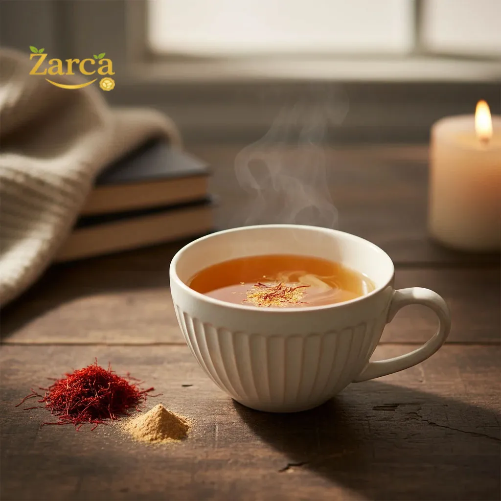 دمنوش زعفران و زنجبیل برای باز شدن فوری قاعدگی